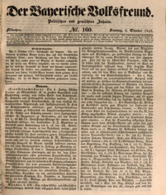 Der bayerische Volksfreund Sonntag 8. Oktober 1848