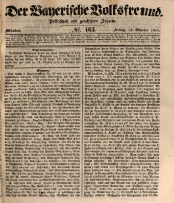 Der bayerische Volksfreund Freitag 13. Oktober 1848