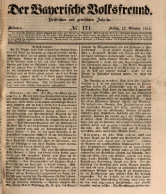 Der bayerische Volksfreund Freitag 27. Oktober 1848