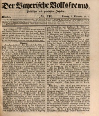 Der bayerische Volksfreund Sonntag 5. November 1848