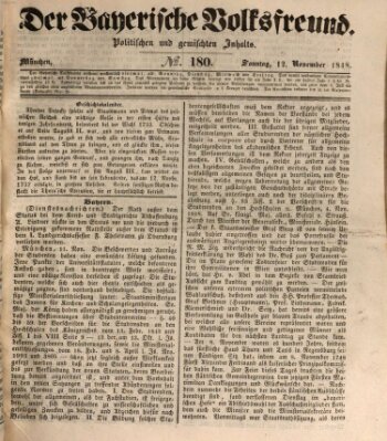 Der bayerische Volksfreund Sonntag 12. November 1848