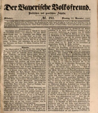 Der bayerische Volksfreund Dienstag 14. November 1848