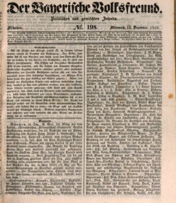 Der bayerische Volksfreund Mittwoch 13. Dezember 1848