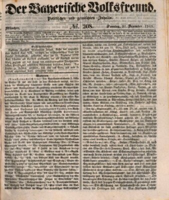 Der bayerische Volksfreund Sonntag 31. Dezember 1848