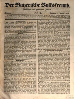 Der bayerische Volksfreund Mittwoch 3. Januar 1849