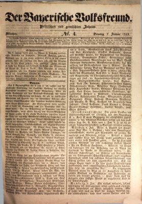 Der bayerische Volksfreund Sonntag 7. Januar 1849