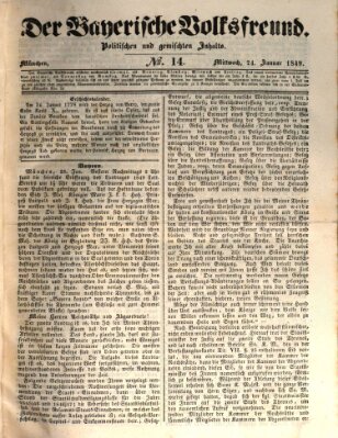 Der bayerische Volksfreund Mittwoch 24. Januar 1849