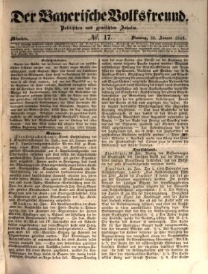 Der bayerische Volksfreund Dienstag 30. Januar 1849