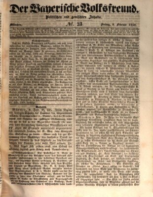 Der bayerische Volksfreund Freitag 9. Februar 1849