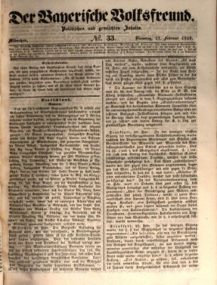 Der bayerische Volksfreund Dienstag 27. Februar 1849