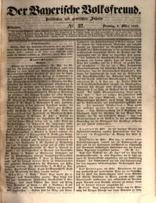 Der bayerische Volksfreund Dienstag 6. März 1849