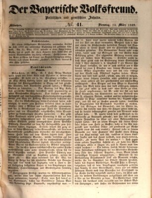 Der bayerische Volksfreund Dienstag 13. März 1849