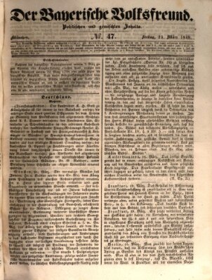 Der bayerische Volksfreund Freitag 23. März 1849