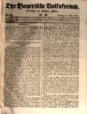 Der bayerische Volksfreund Sonntag 25. März 1849