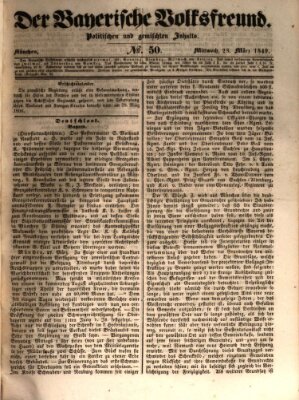 Der bayerische Volksfreund Mittwoch 28. März 1849