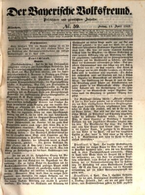 Der bayerische Volksfreund Freitag 13. April 1849