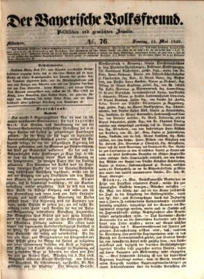 Der bayerische Volksfreund Sonntag 13. Mai 1849