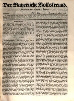 Der bayerische Volksfreund Sonntag 20. Mai 1849