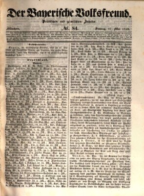 Der bayerische Volksfreund Sonntag 27. Mai 1849