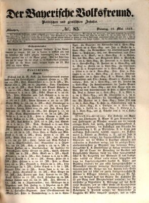 Der bayerische Volksfreund Dienstag 29. Mai 1849