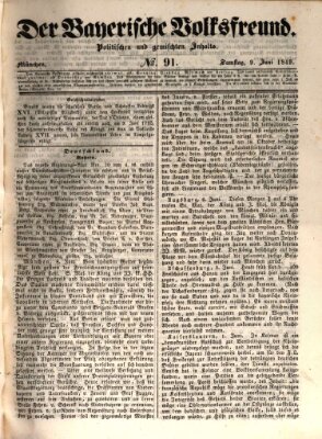 Der bayerische Volksfreund Samstag 9. Juni 1849