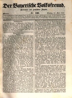 Der bayerische Volksfreund Sonntag 24. Juni 1849