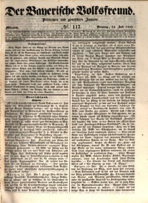 Der bayerische Volksfreund Dienstag 24. Juli 1849