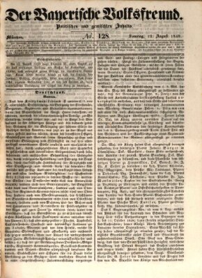 Der bayerische Volksfreund Sonntag 12. August 1849