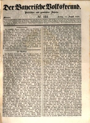 Der bayerische Volksfreund Freitag 17. August 1849