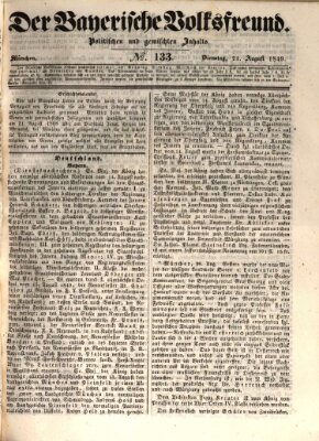 Der bayerische Volksfreund Dienstag 21. August 1849