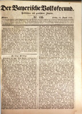 Der bayerische Volksfreund Freitag 24. August 1849