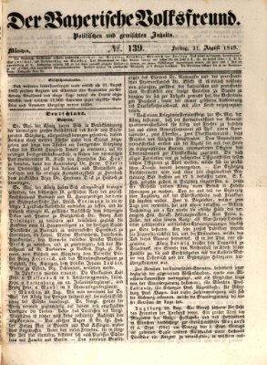 Der bayerische Volksfreund Freitag 31. August 1849