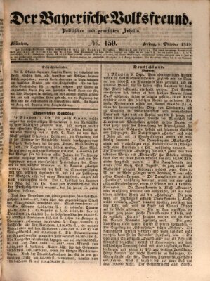 Der bayerische Volksfreund Freitag 5. Oktober 1849