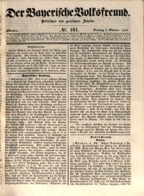 Der bayerische Volksfreund Dienstag 9. Oktober 1849