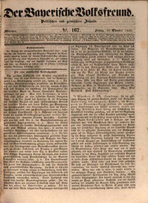 Der bayerische Volksfreund Freitag 19. Oktober 1849