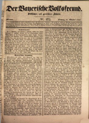 Der bayerische Volksfreund Sonntag 28. Oktober 1849