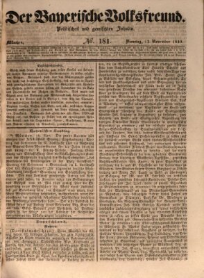 Der bayerische Volksfreund Dienstag 13. November 1849