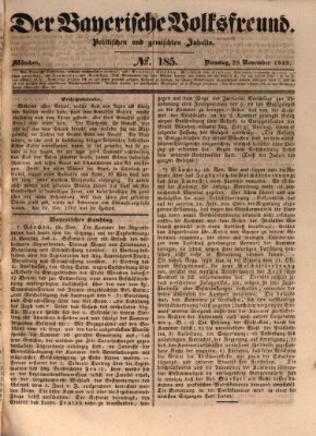 Der bayerische Volksfreund Dienstag 20. November 1849