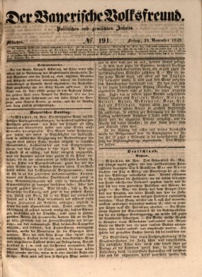 Der bayerische Volksfreund Freitag 30. November 1849