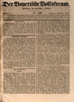 Der bayerische Volksfreund Freitag 14. Dezember 1849