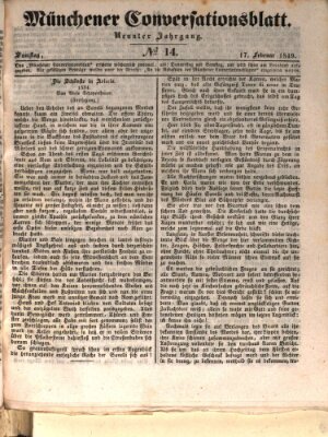 Der bayerische Volksfreund Samstag 17. Februar 1849