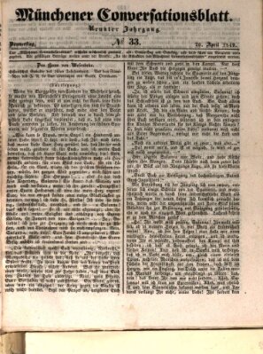 Der bayerische Volksfreund Donnerstag 26. April 1849