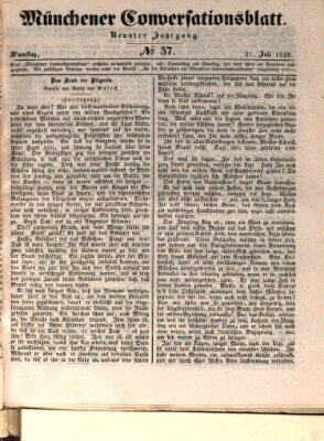 Der bayerische Volksfreund Samstag 21. Juli 1849