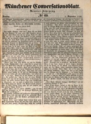 Der bayerische Volksfreund Samstag 1. September 1849