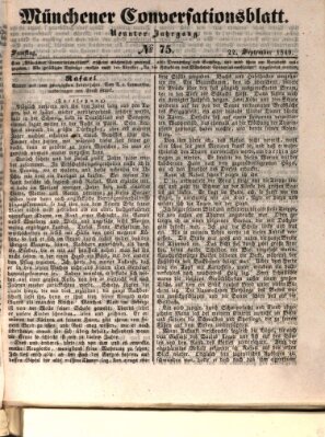 Der bayerische Volksfreund Samstag 22. September 1849