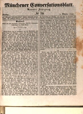 Der bayerische Volksfreund Samstag 6. Oktober 1849