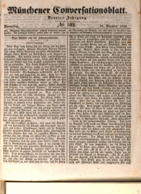 Der bayerische Volksfreund Donnerstag 27. Dezember 1849