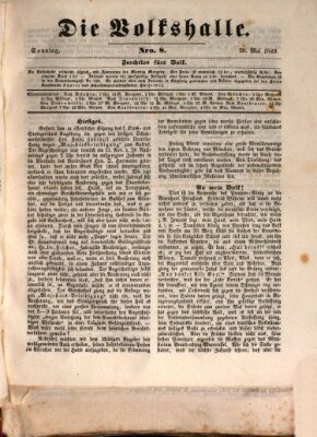 Die Volkshalle Sonntag 20. Mai 1849