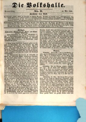 Die Volkshalle Donnerstag 24. Mai 1849