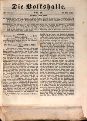 Die Volkshalle Dienstag 29. Mai 1849